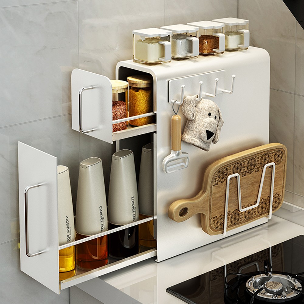 CK리빙 주방 조미료 철제 수납함, 1개, 화이트 56,800원