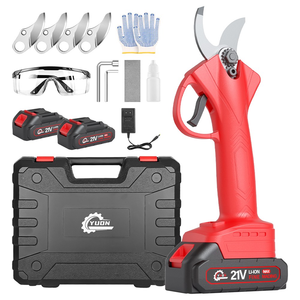 YUON 전기 전동 충전 전지가위 21V 풀세트 25mm 충전식 정전 고지 나무 가지치기, 1개 119,000원
