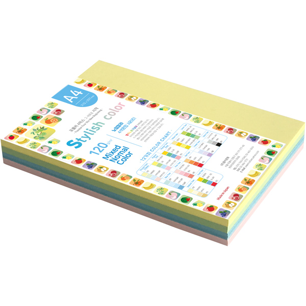 종이문화 스타일리쉬 노멀칼라 4색 혼합 색상 SN-Popular Tone 120g, A4, 160개 28,520원