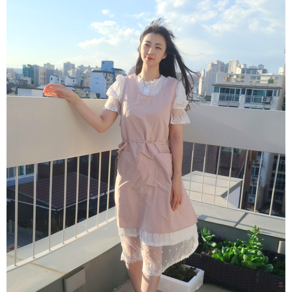 룩엣홈 어린이집 카페 미용 생활방수 원피스형 가벼운 여름 빅사이즈 예쁜 앞치마 30,110원