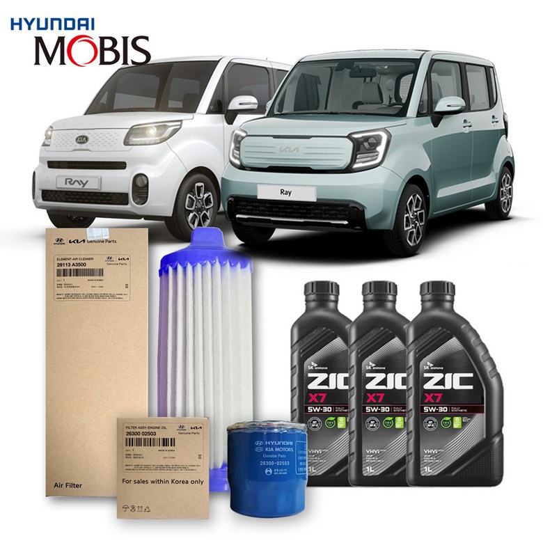 더뉴 레이 가솔린(휘발유) 1.0 (20년식 이후) 순정필터+지크합성유 3L, 1개, 3L 55,530원