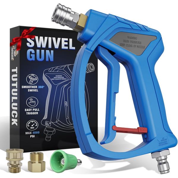 TUTULUCK 소형 고압 세척기 건 3 8인치 회전식 스무스 핸들 1 4인치 퀵 커넥터 커플러 세차용 폼 캐논 M22 14mm 15mm 호스와 완벽하게 호환 2216101 89,000원