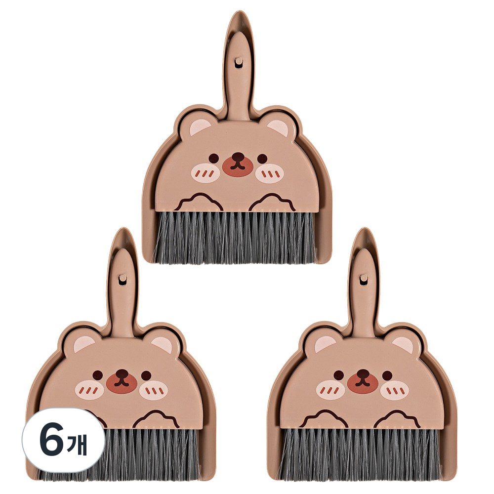드림시오 캐릭터 미니 빗자루 쓰레받기 세트, 브라운, 6개 16,340원