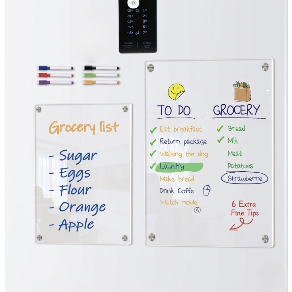 원앤모어 투명 아크릴 냉장고 자석 메모보드, 아크릴 7,000원