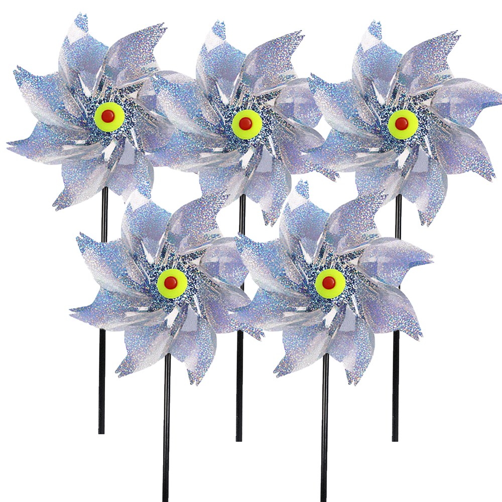 아띠꼴로 5개1세트 야외 정원 새쫓는 바람개비 가수원 새퇴치 반짝이, 5개, 실버, 현재가 9,500원