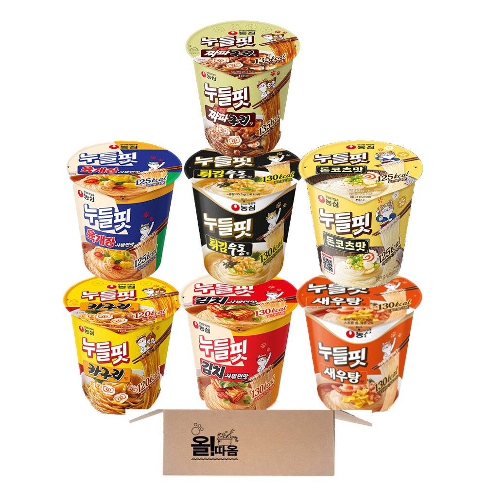 농심 누들핏 7종 1개씩 [육개장사발+김치사발+튀김우동+새우탕+짜파구리+돈코츠+카구리] 13,980원