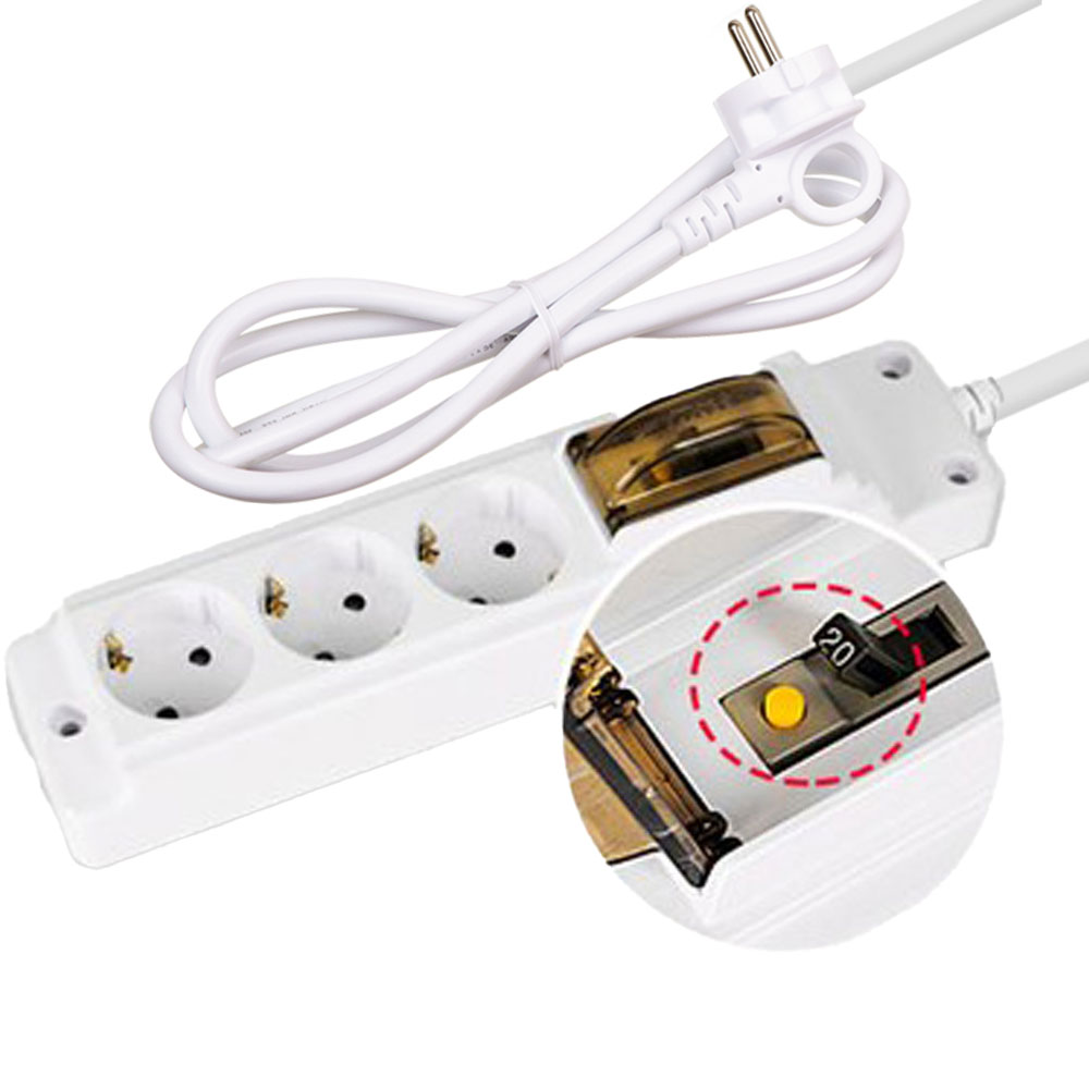 현대일렉트릭 고용량 멀티탭 안전콘센트 누전차단 3구, 1개, 화이트, 5m 35,500원