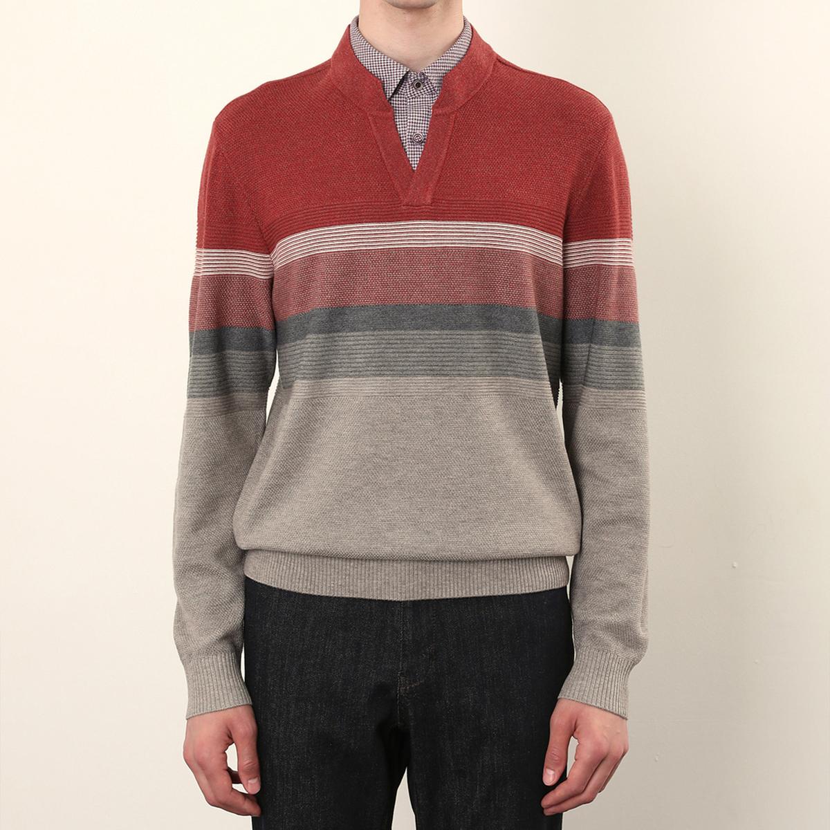 인디안 울혼방 이중에리 니트 봄 브이넥 스웨터 BP4F-2001-8221 99,000원