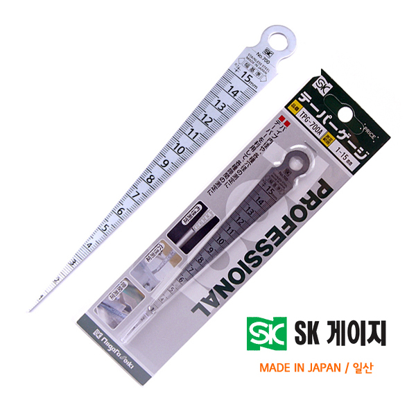일본산 SK 테이퍼 게이지 1 15mm 스테인레스 TPG 700A 데파 파이프 내경 틈새 홈 공경 구경 깊이 내폭 간격, 1개 8,800원