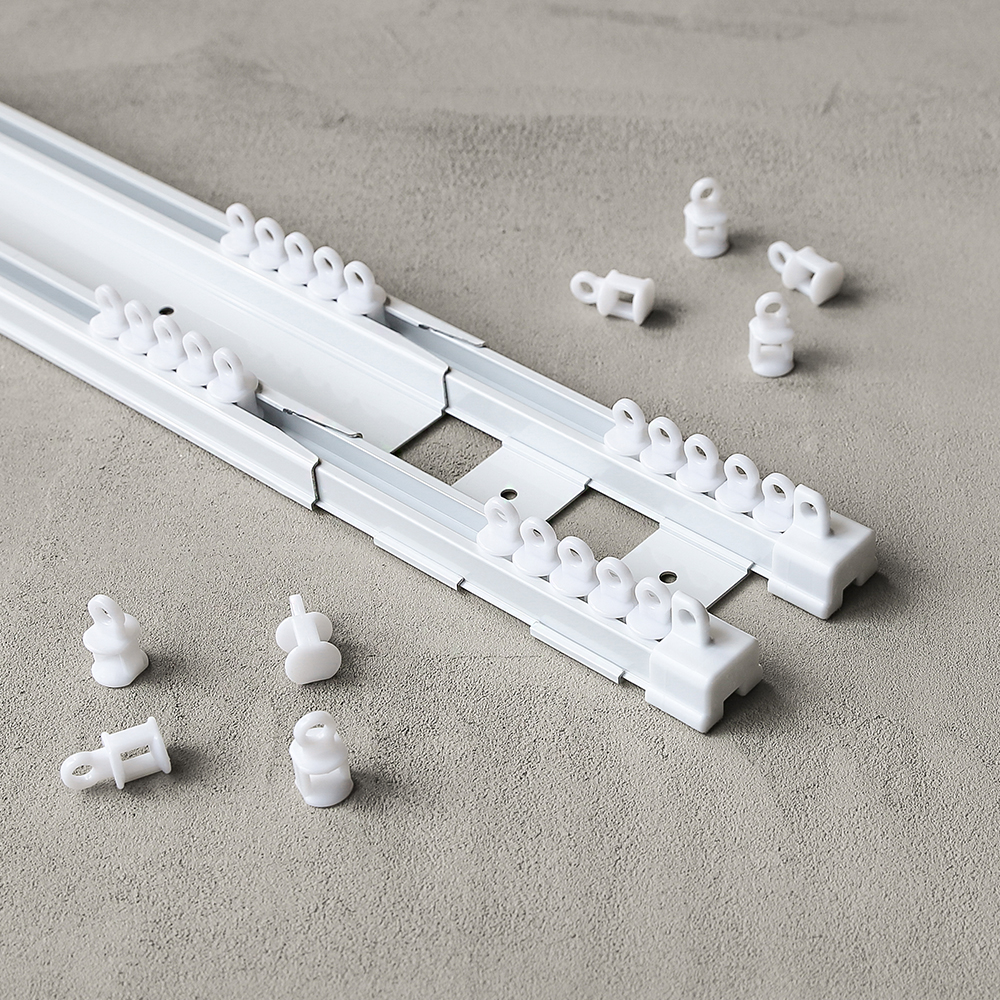 윈도우드레스 저소음 전착 이중커튼레일, 화이트 13,500원