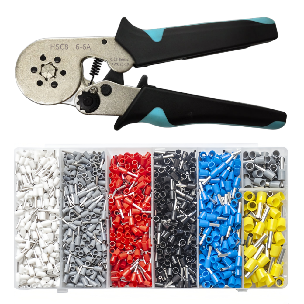 펜홀단자2200PCS+전문용 압착기6각 HSC8 6-6A(실버) 페룰 페놀 ferrule 핀 커넥터 터미널, 1세트 39,800원