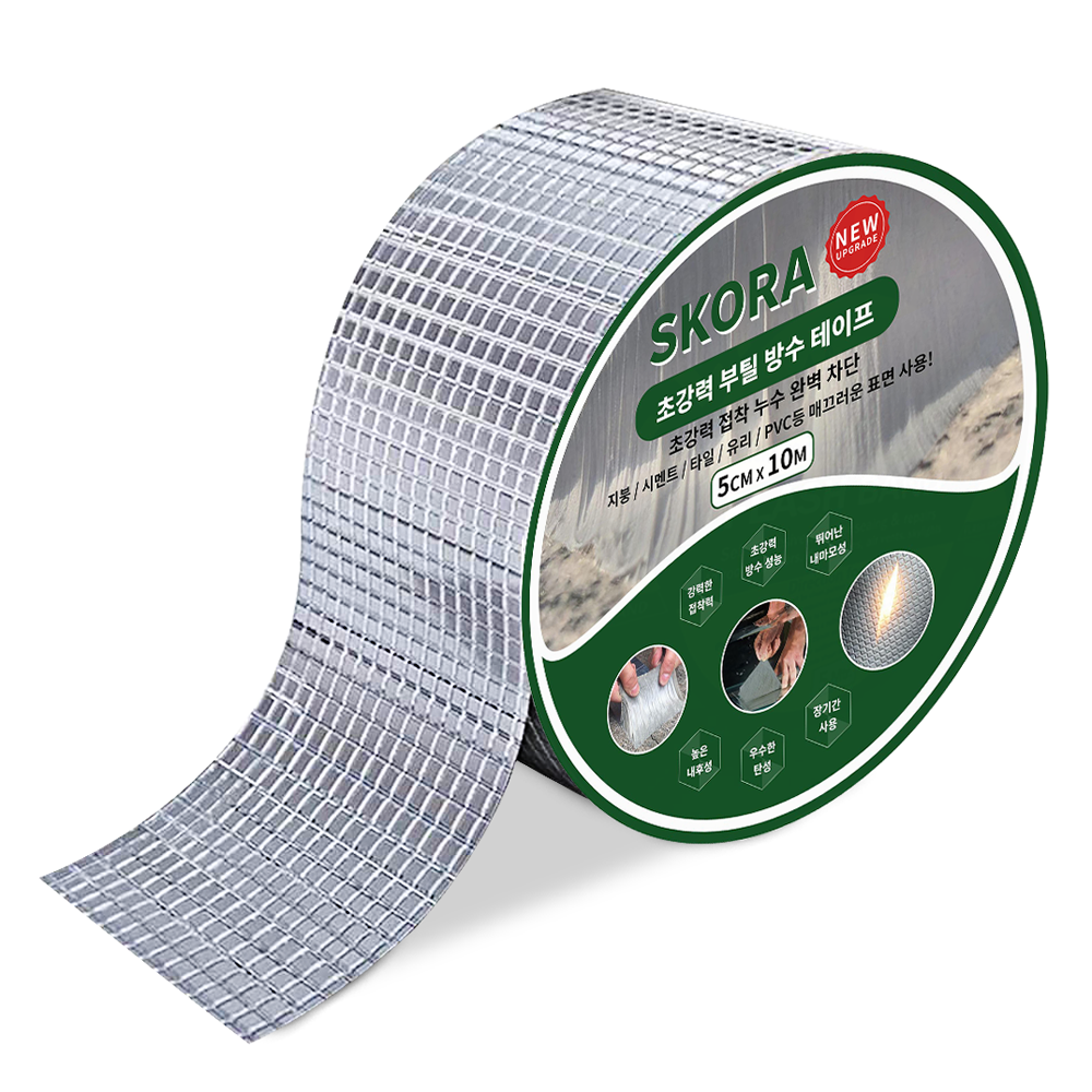 스코라 초강력 부틸 방수 테이프 은색 5cm x 10m 11,000원