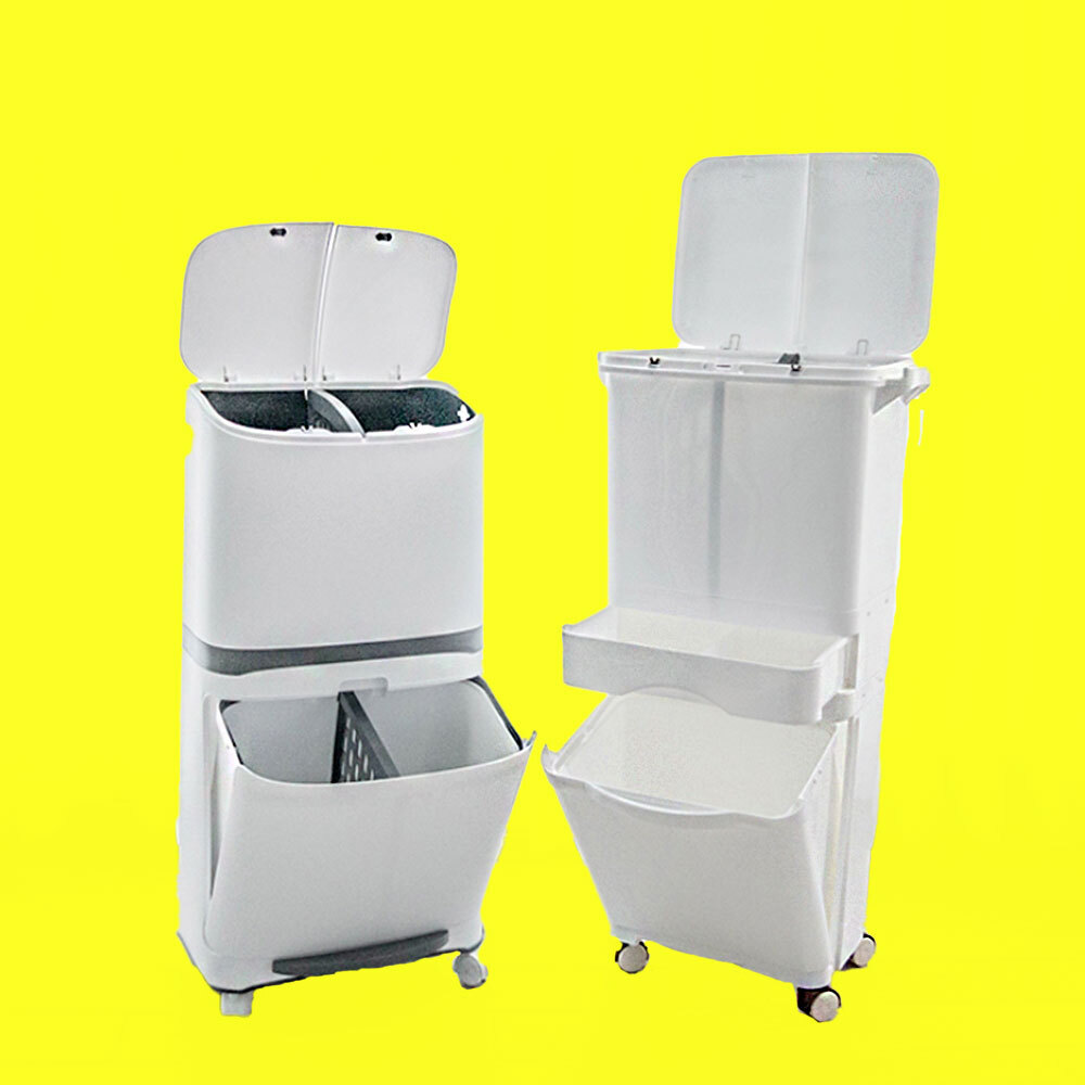 대용량 분리수거함 실용적 대용량 분리 수거함 2단 3단 재활용 발판형 서랍형 수납 바구니 이동식 손잡이 53,000원