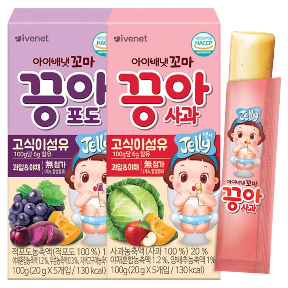 [아이배냇] 신제품 끙아 사과/포도 젤리 2종 특가 세일, 100g, 1개, 사과3+포도3 21,600원
