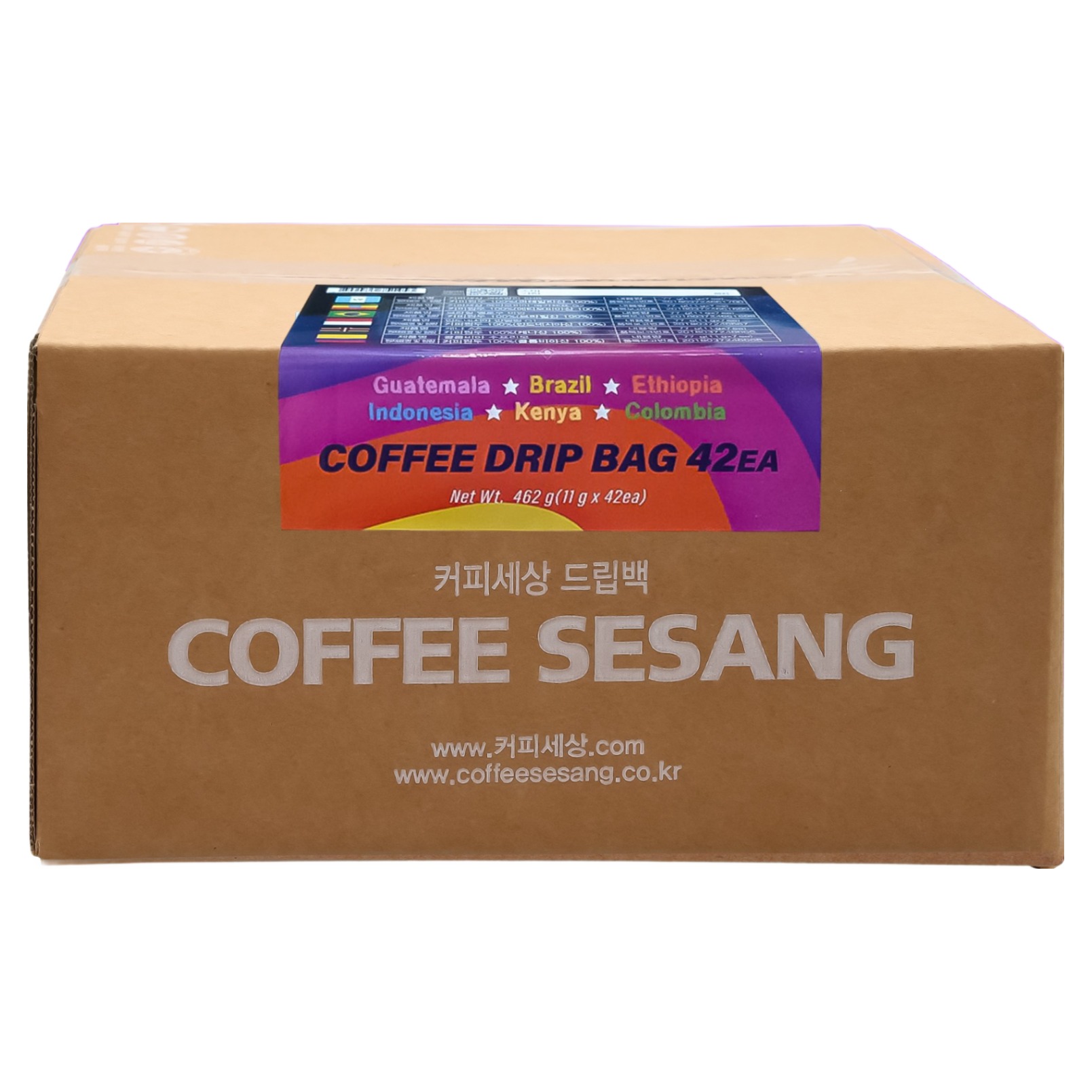 커피세상 싱글 컬렉션 드립백 6종 42개입 콜롬비아 케냐 인도네시아 과테말라 에티오피아 브라질, 11g 29,700원