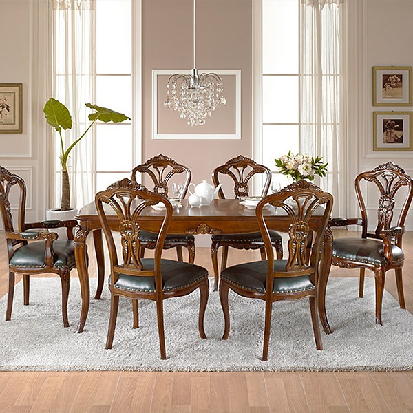 유캐슬 카레나 엔틱 원목 6인용 식탁세트, 단품 1,800,000원