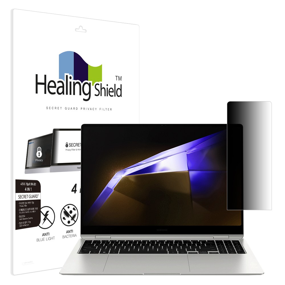 힐링쉴드 갤럭시북5/4 프로 360 16인치 NT960QHA/QGK SNS 메신저 사이드 프라이버시 보안필름 4,800원