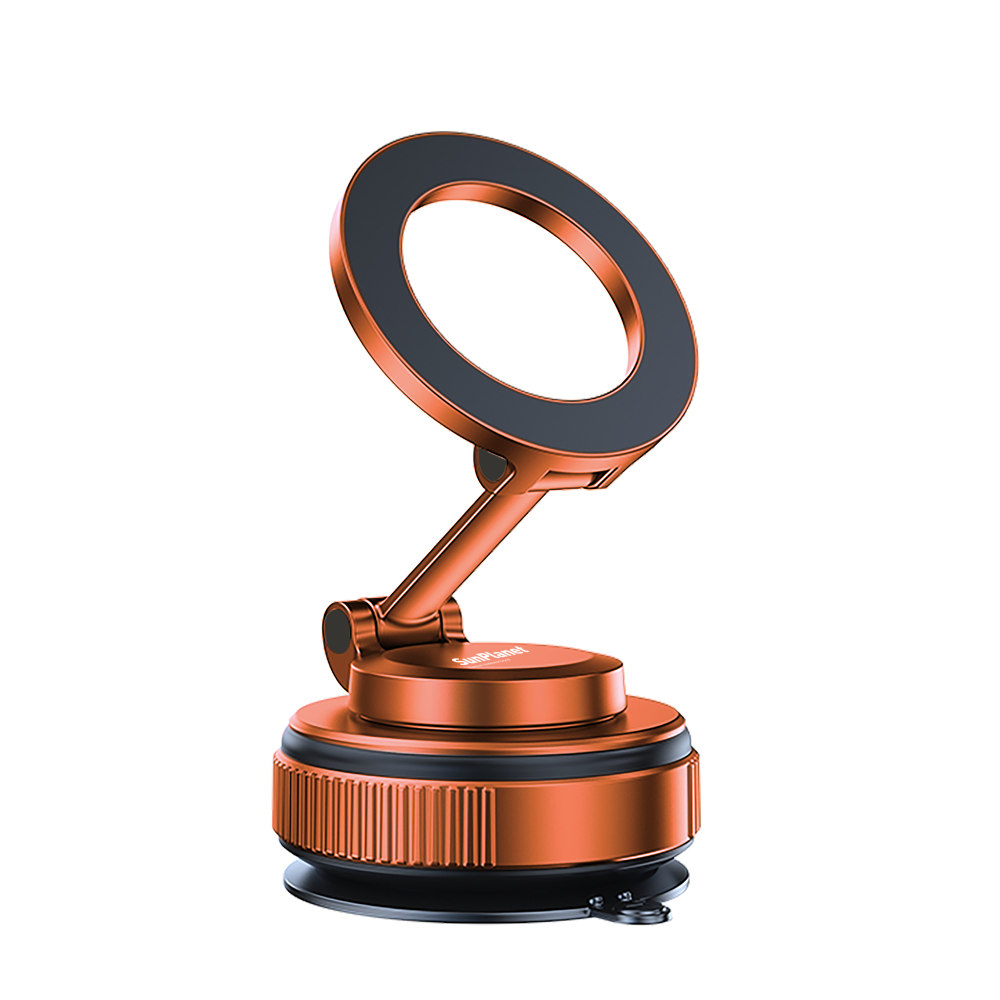 SunPlanet 맥세이프 360도 회전 접이식 진공 흡착식 차량용 휴대폰 거치대 전차종, 오렌지, 1개 25,000원