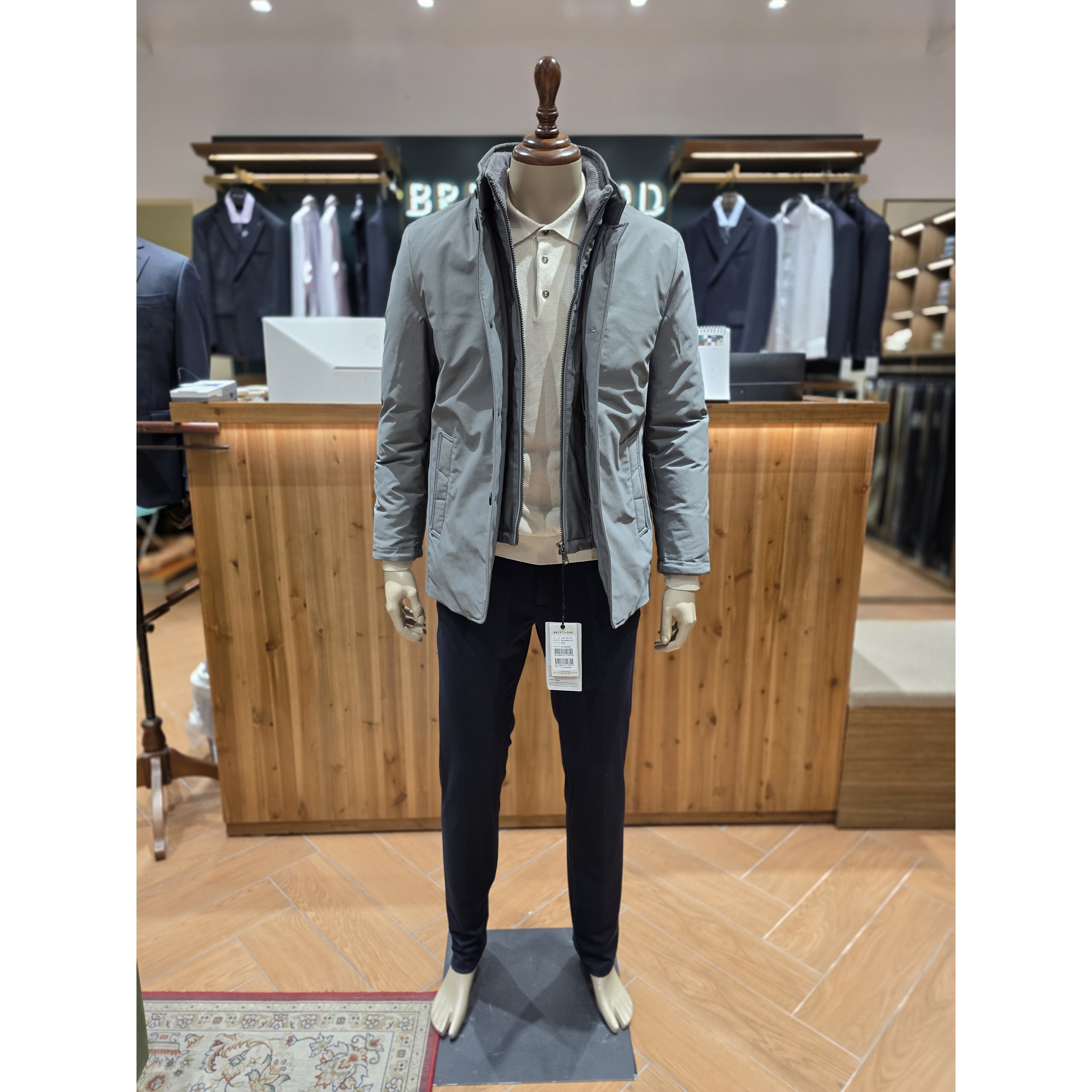 코오롱 브렌우드 비즈 다운 자파리 점퍼 잠바 자켓 재킷 겨울 비즈니스 캐주얼 그레이 BRUAW25711 GYX 295,000원