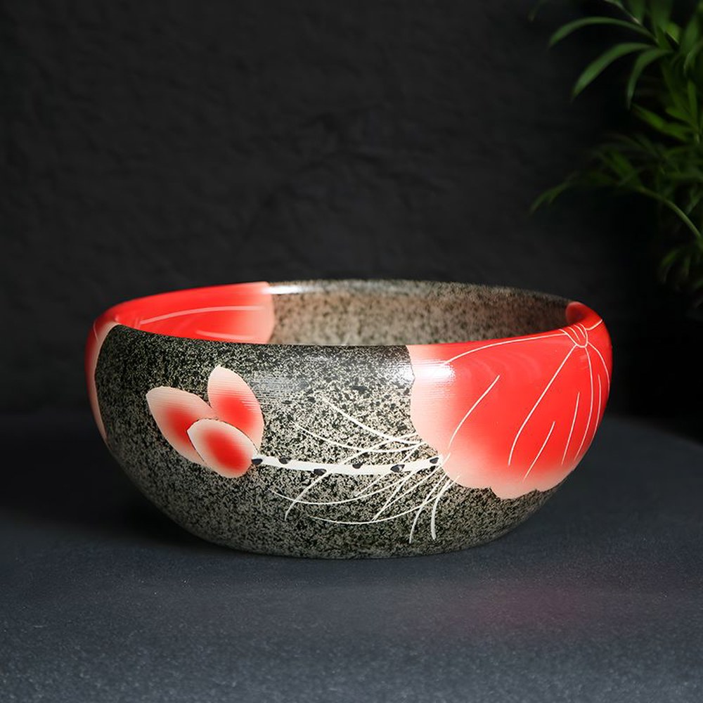 대형 도자기 수반 연꽃 무광 없음 수경 50cm 화분 돌확 어항/수경재배 블랙 항아리 어항 구멍 바닥 87,900원