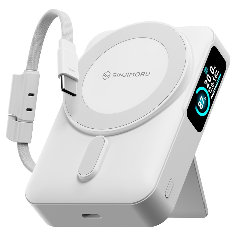 신지모루 발열차단 Qi2 초고속 반고체 세미솔리드 배터리셀 오반고 M파워팩 초고속 맥세이프 보조배터리 10000mah C타입, 화이트, Sjm-OBP-10K 49,900원