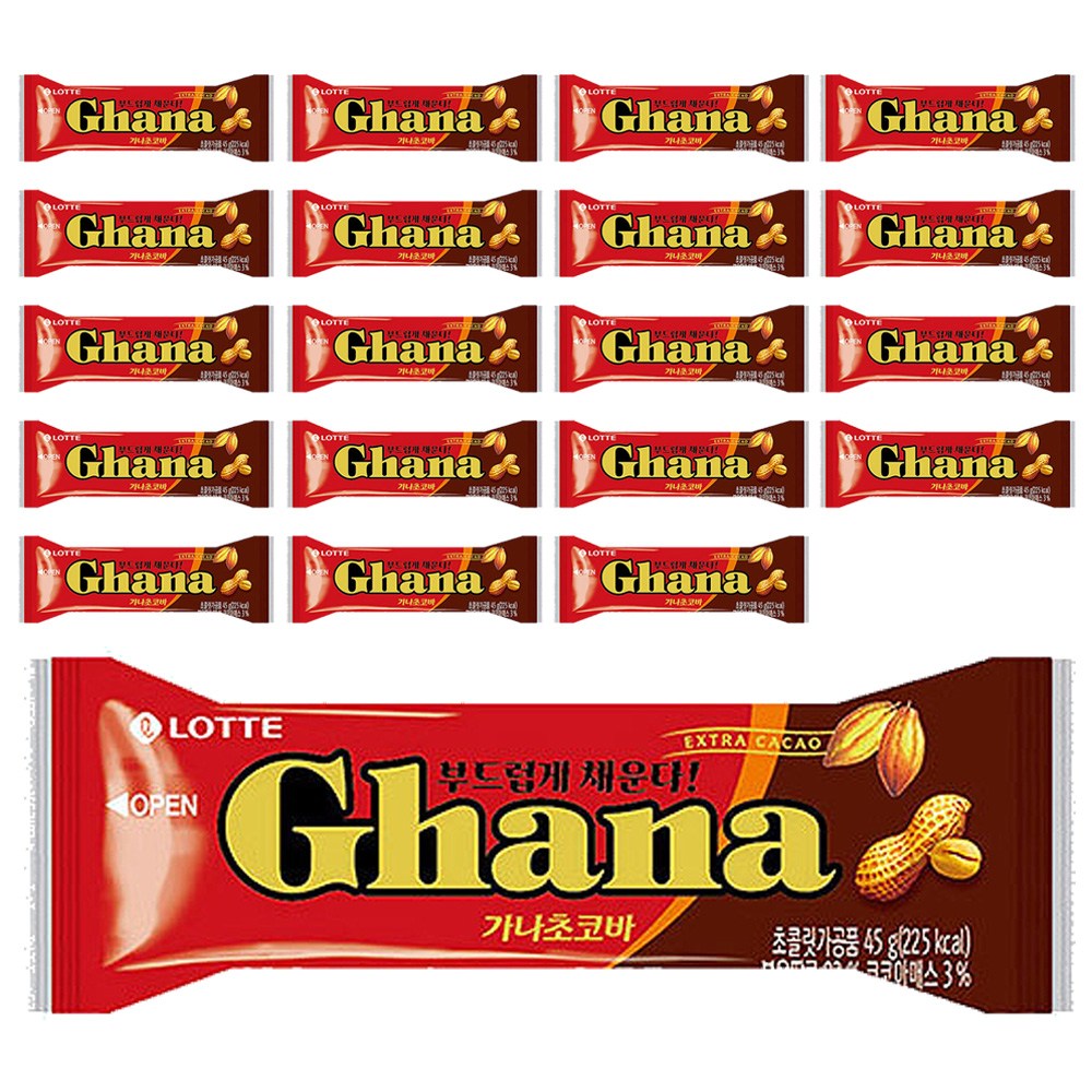 롯데 가나 초코바 땅콩 45G x 20개 17,820원