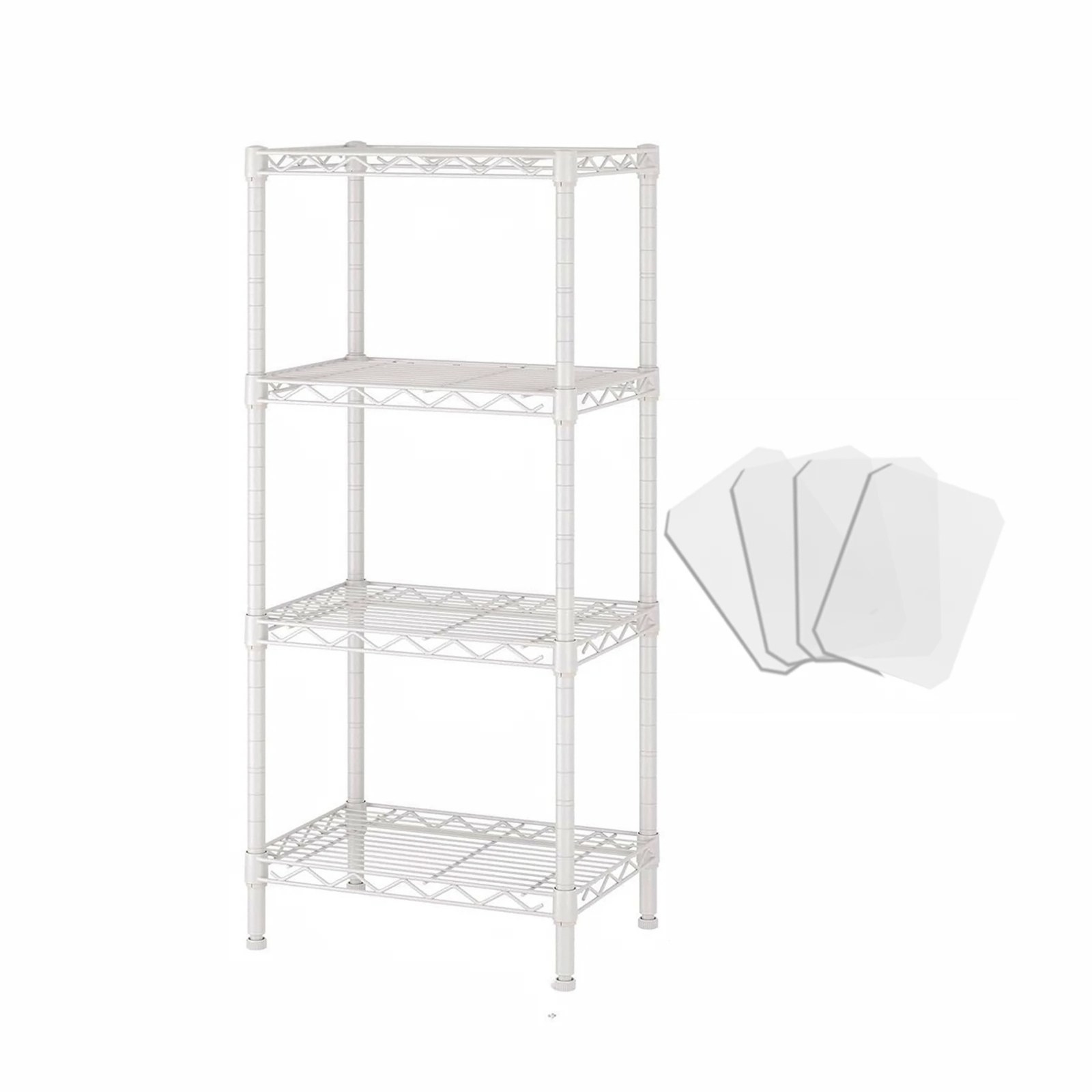 MeFun 메탈 선반랙 4단 다용도 선반 진열장 탄소강 440 x 290x 1260mm, 1세트, 화이트 39,900원