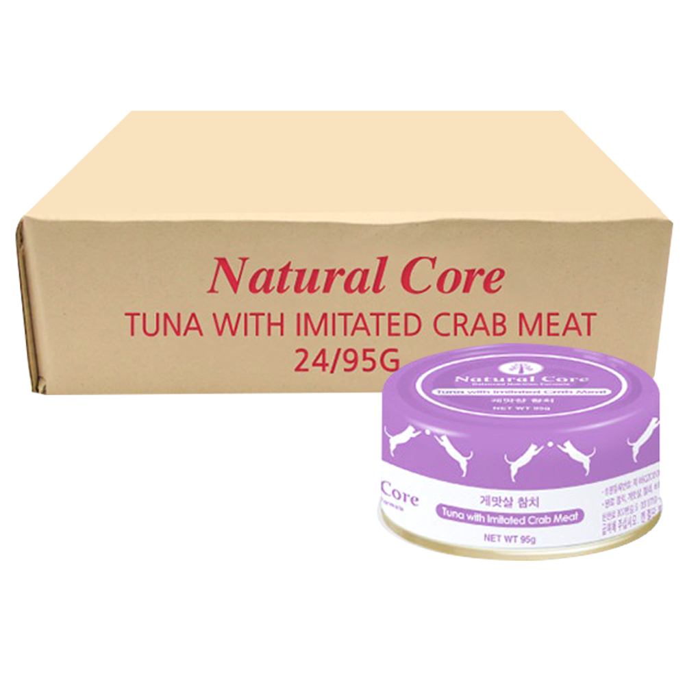 네츄럴코어 고양이 게맛살 참치캔, 참치+게맛살 혼합맛, 95g, 24개입 36,430원