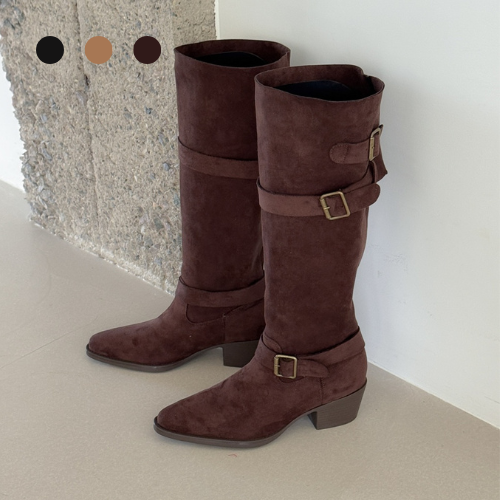 페조 여성 롱부츠 스트랩 라운드토 스웨이드 통굽 미들부츠 PZSL-JAM-7616 48,800원