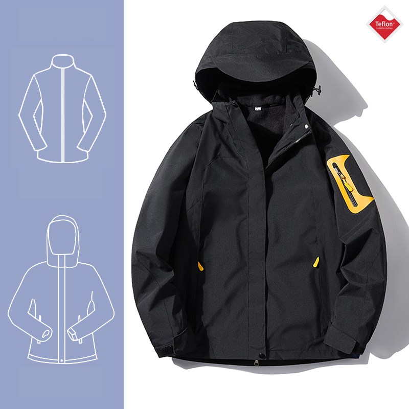 Asure 아웃도어 바람막이 3in1 후드 등산복 탈부착 투피스 커플 등산복 방수자켓 코트 59,390원