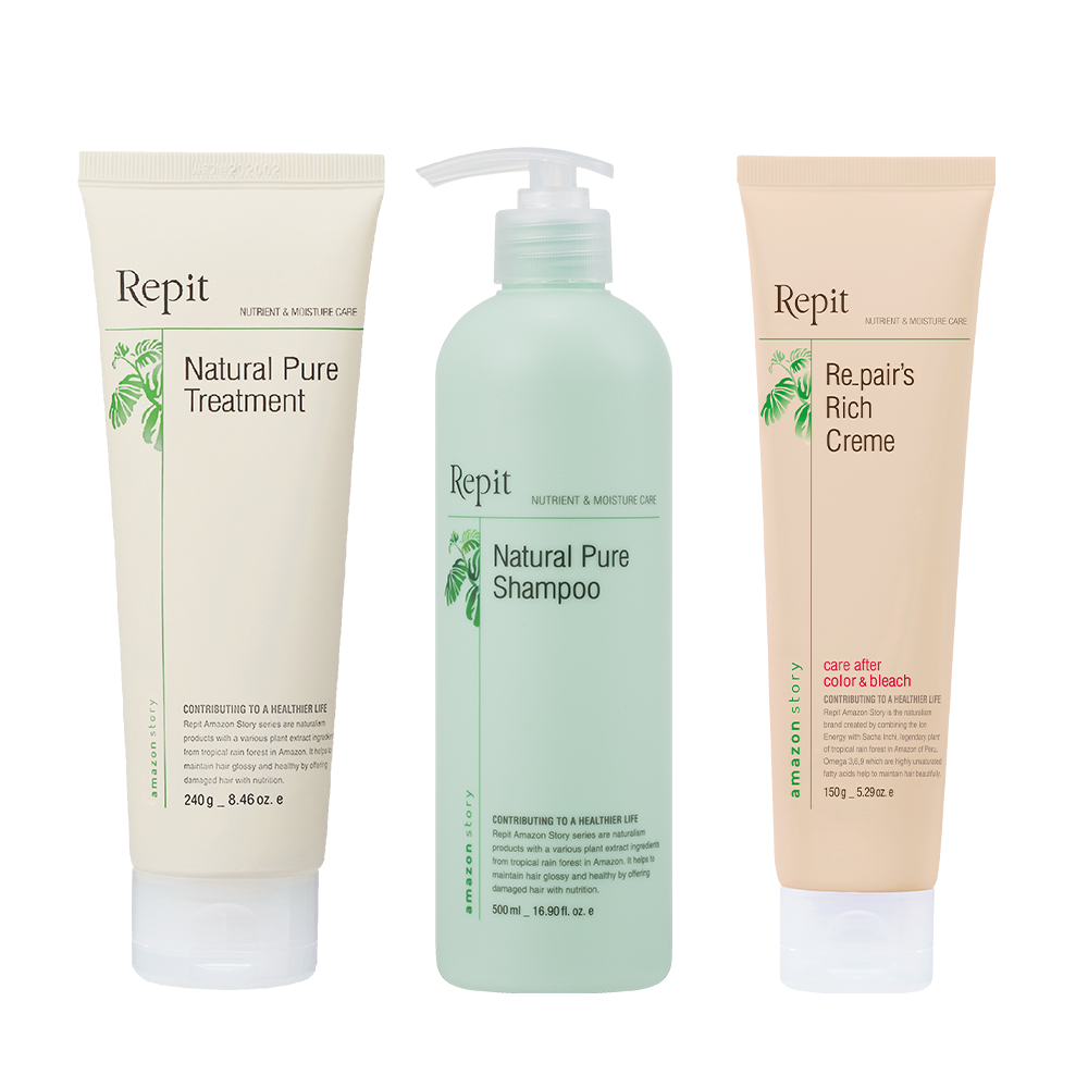 [공식] 레삐 퓨어 실키 손상모 샴푸 트리트먼트 헤어크림 쓰리스텝 세트 + 프로 어메니티 3종 증정, 1세트 75,000원