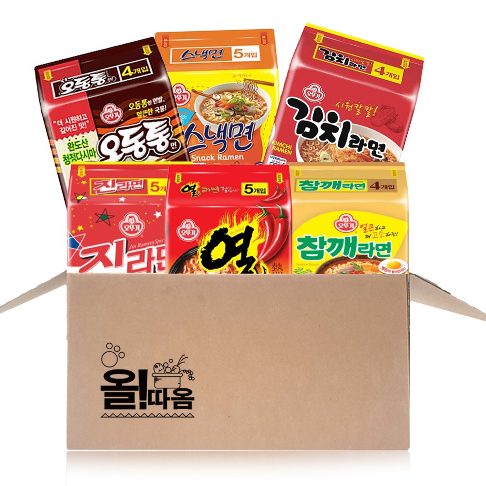올따옴멀티라면 진매5+열라면5+스낵5+오동통4+참깨4+김치4, 1세트 20,900원