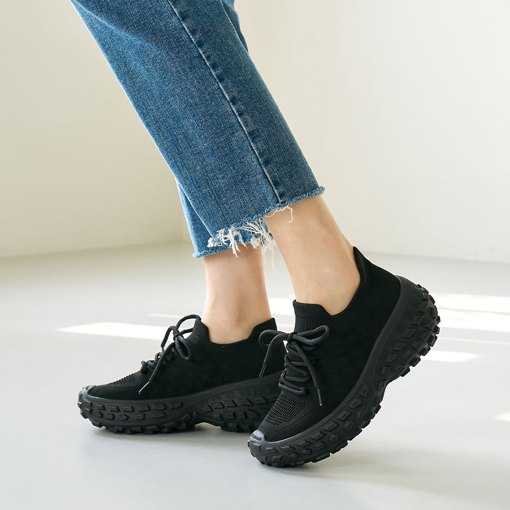 에스유니 발편한 어글리 니트 스판 삭스 통굽 키높이 스니커즈 운동화 5cm 37,900원