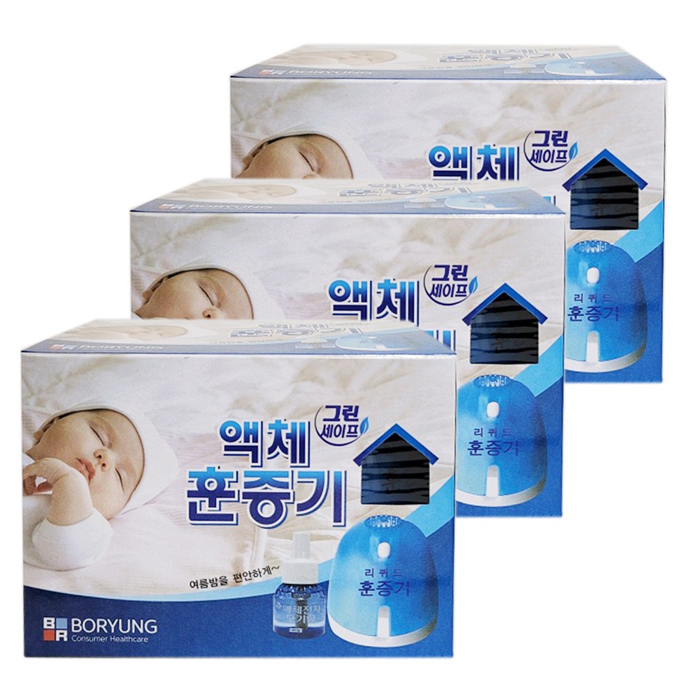 건강두배로 보령 그린세이프 액체훈증기 1대 + 액체 전자 모기향 8시간지속 45일 교체용 45ml 1개  (1세트) 18,290원