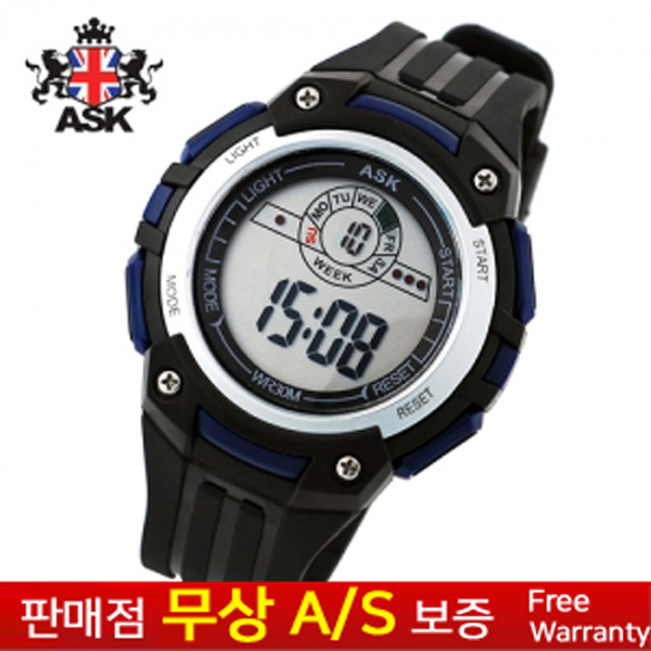 [ASK][에스크][무상AS] 남성남자 군인군대 학생아동용 블랙 우레탄밴드 전자시계 스포츠 아웃도어 전자손목시계 SK273S 18,900원