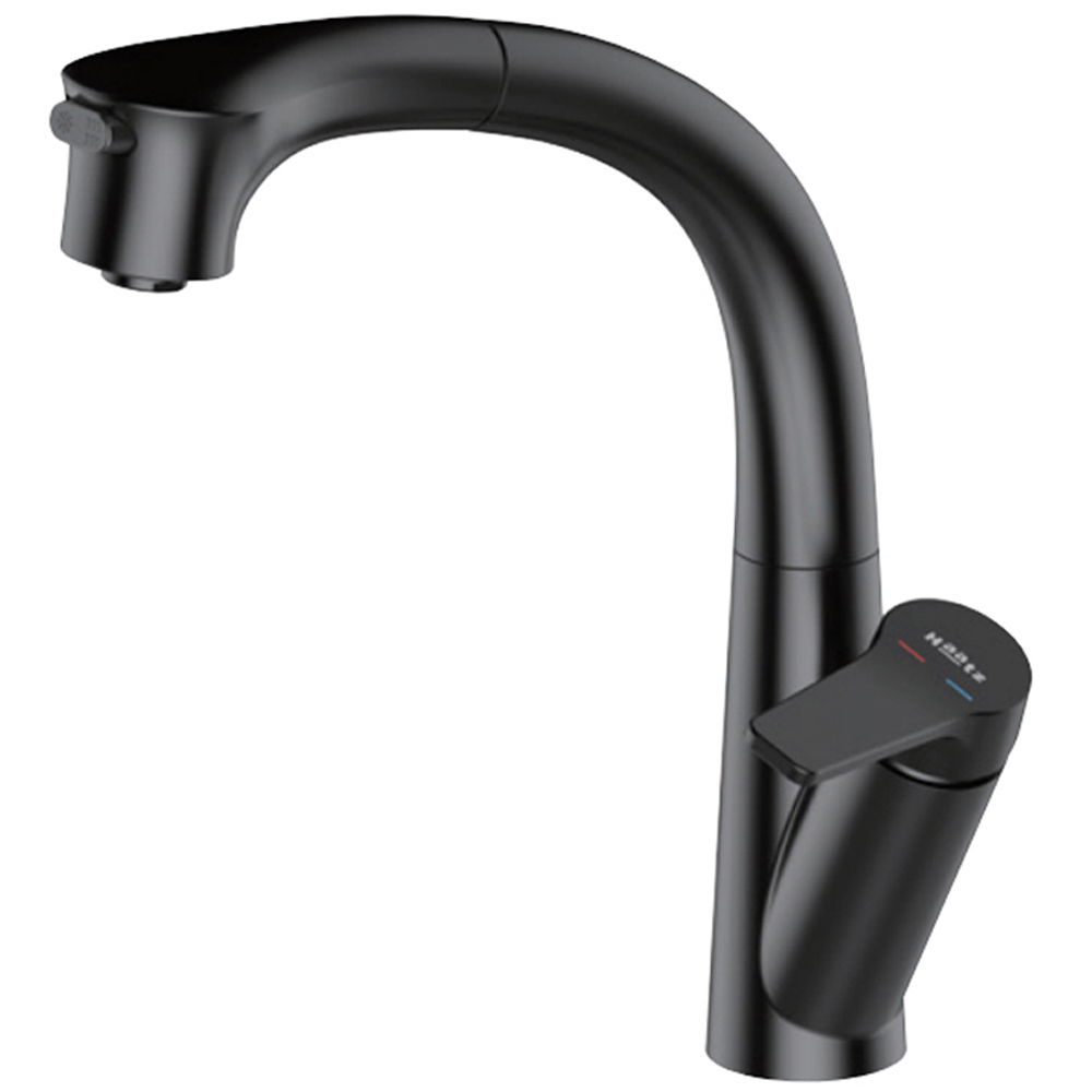 블랙 무광 거위목 싱크대 수도꼭지 교체 하츠 주방수전 FC-TB900, 1개 75,000원