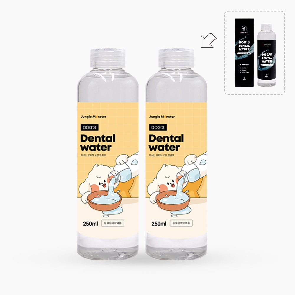 정글몬스터 마시는 강아지 치약 독 덴탈워터 애견 입냄새 제거 치석 양치 250ml, 2개 47,680원