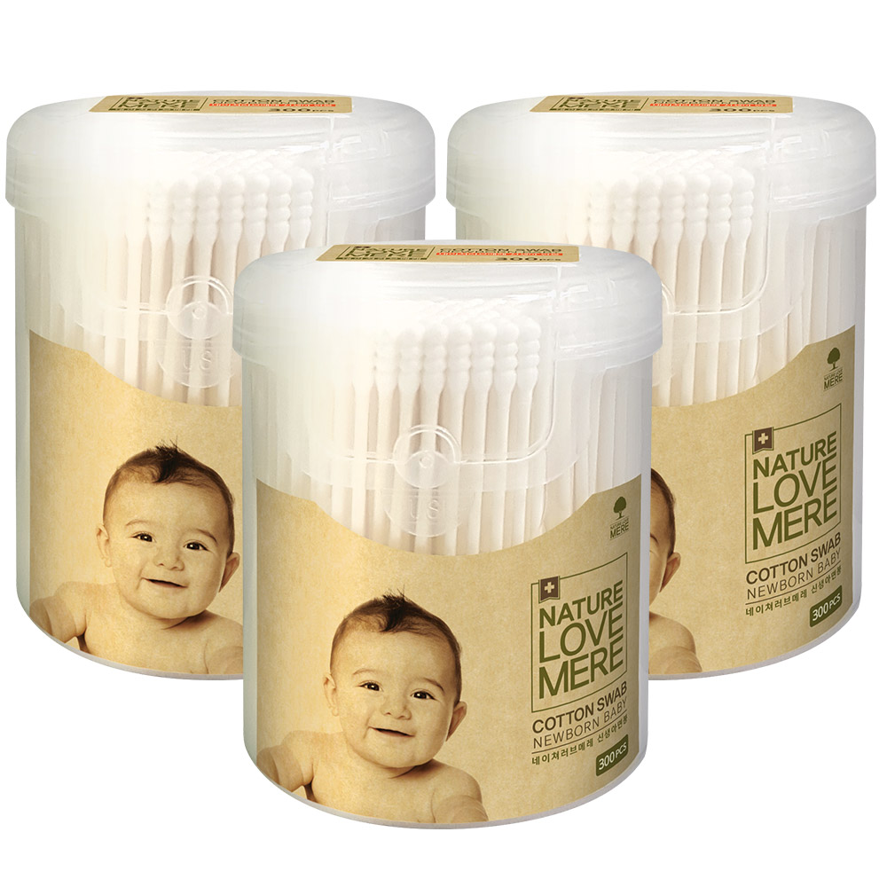 네이쳐러브메레 신생아 유아 면봉, 300개입, 3개 11,850원