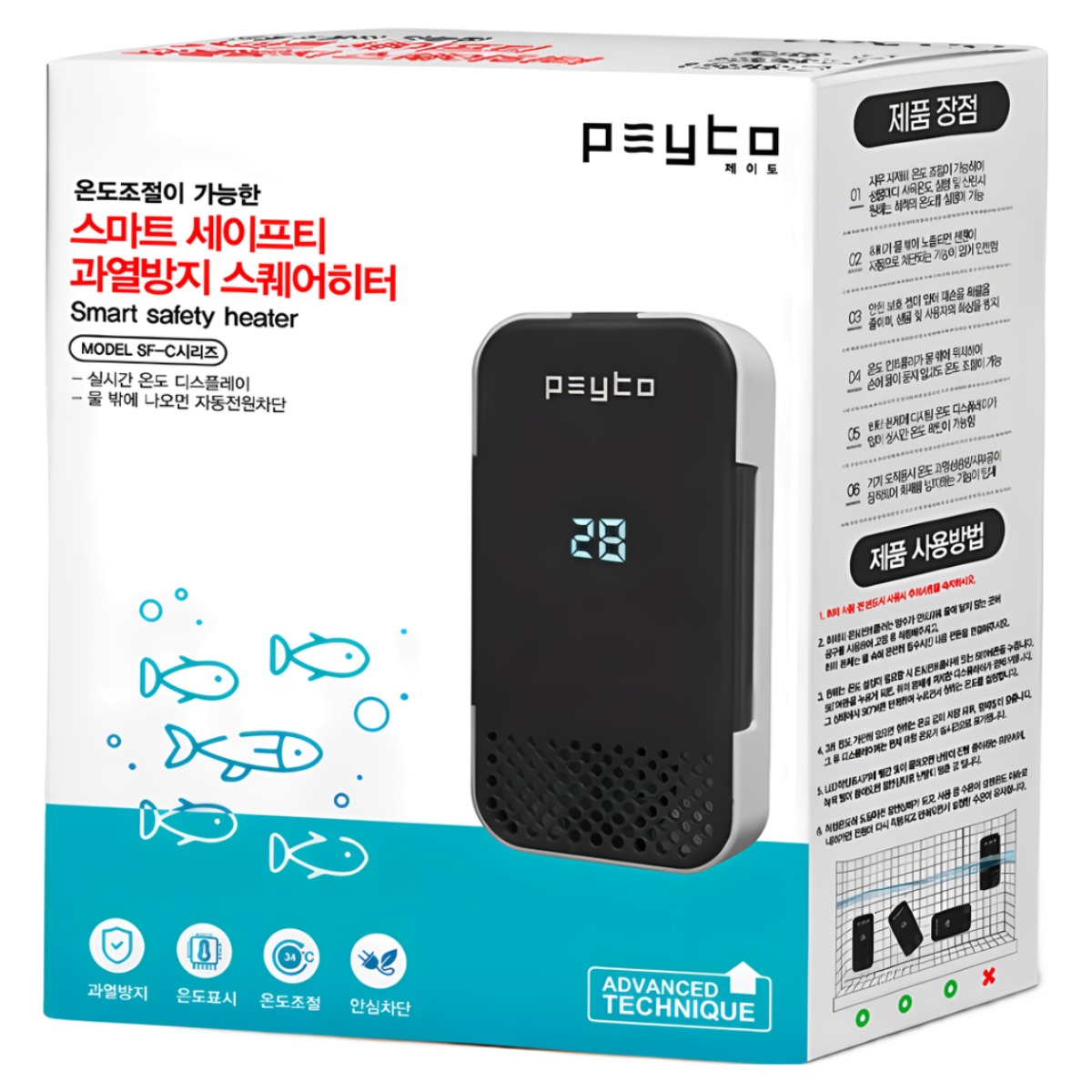 페이토 스마트 세이프티 과열방지 스퀘어 어항히터 PK-SF150C, 1개 27,000원