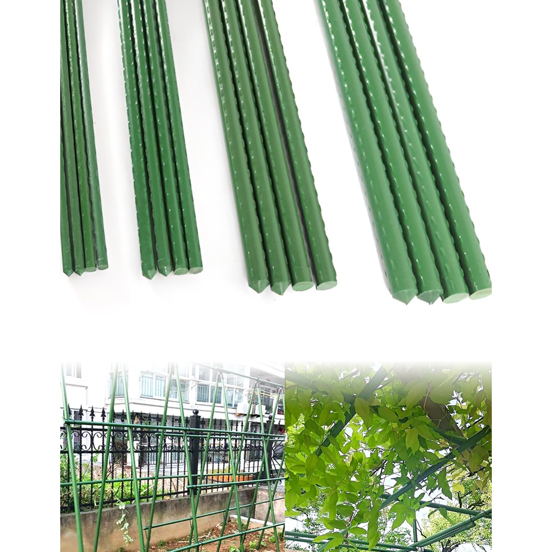 코팅 고추대,오이 지지대,철기시대,UV 코팅 ,측량 말뚝,채소 지지대,노루망 지지대,울타리망 지지대,지주대,16mm,20mm,덩쿨 지지대,원예, 10개 20,000원
