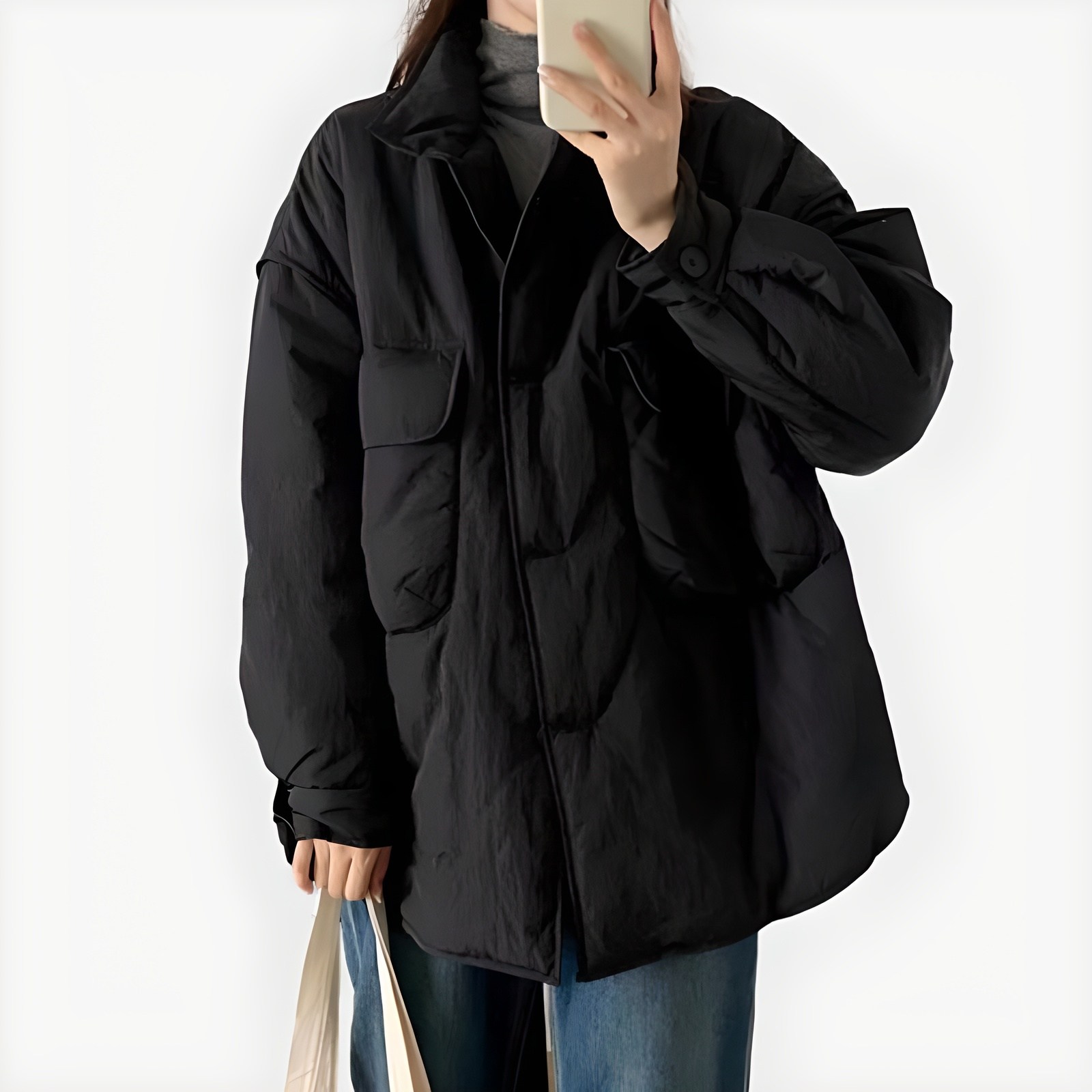 퀸앤조이 리오르 하이넥 투포켓 패딩 자켓 66,800원