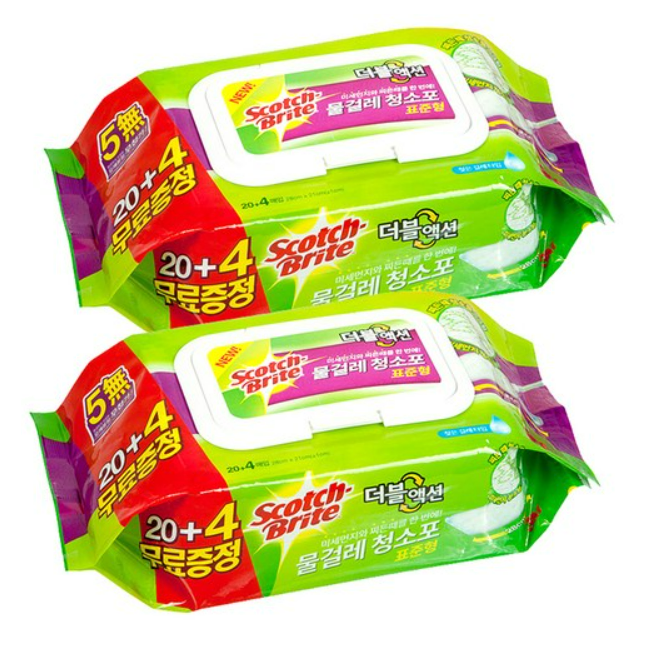 스카치브라이트 물걸레 청소포 더블액션 표준형 20 + 4매, 6개 43,850원