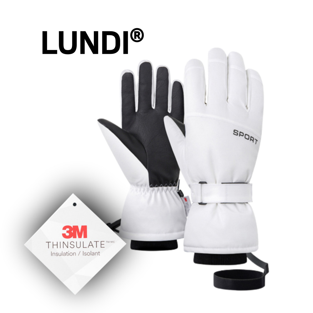 런디 3M 남녀공용 방수 터치 스키 보드 장갑, 화이트, 1세트 17,800원