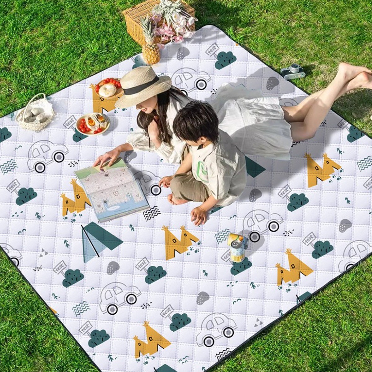 가족 피크닉 매트 휴대용 방수 방습 비치 매트 야외 두꺼운 돗자리 200x200, 스타일 D 19,700원