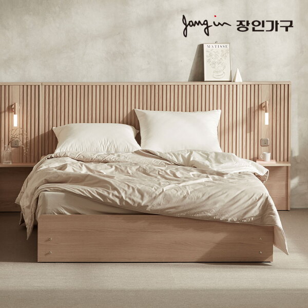 [장인가구] (착불) 로시 스탠다드 템바보드 LED 호텔식 수납 침대 Q 협탁2+라텍폼스7존독립 1,159,000원