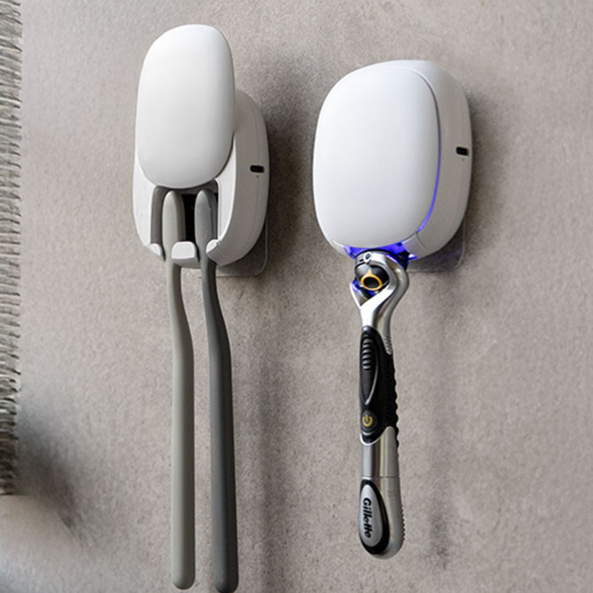 유즈비 UVC 듀얼 면도기 칫솔 살균기 가정용 휴대용, 화이트, 단품, 현재가 16,800원