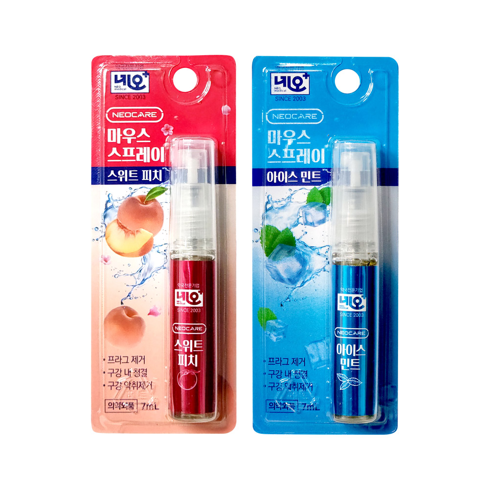네오케어 마우스 스프레이 7ml (피치/민트) 입냄새제거 3,000원