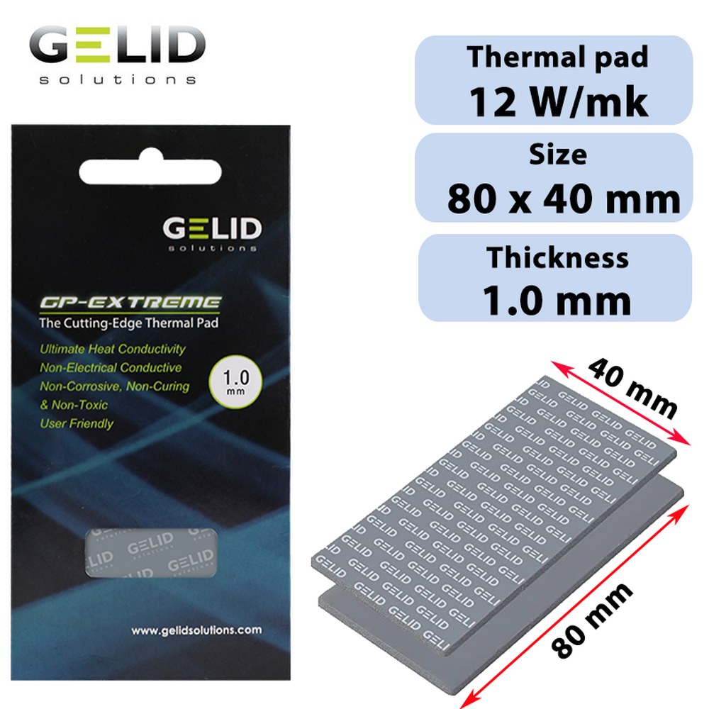 GELID GP EXT ME 열 패드 C /G 그래픽 카드 마더보드 고성능 방산 실리콘 80x40mm 0 5mm 1 0mm 26,400원