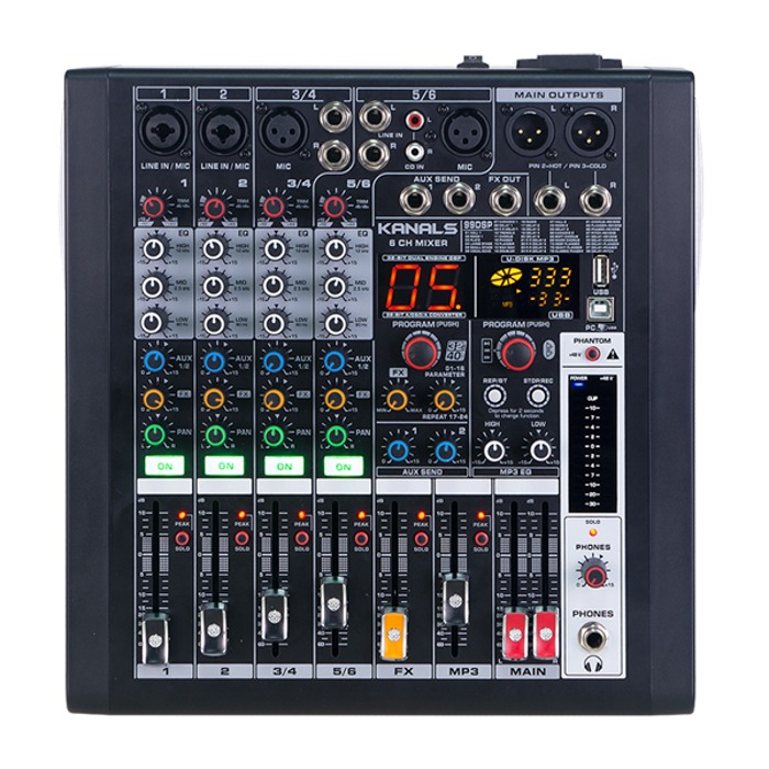 카날스 BKG-60 6Ch오디오 믹서 블루투스 MP3 녹음재생, 블랙, BKG60 676,200원