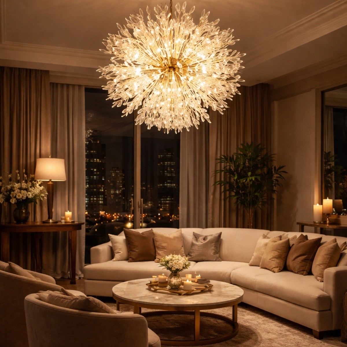 LED (램프포함) 3색변환 아우렐리아 블룸 팬던트 9등 (눈꽃 조명) 크리스탈, 3색변환 163,000원